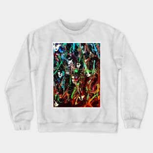 The Crowd Abstract Art/ Portrait painting Crewneck Sweatshirt